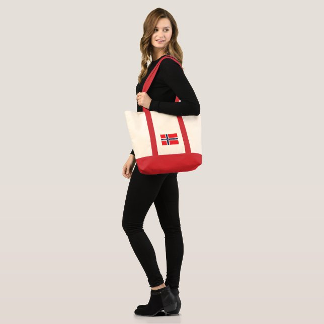 Norwegian Flag Custom Monogram Design Tote Bag (Front (Model))