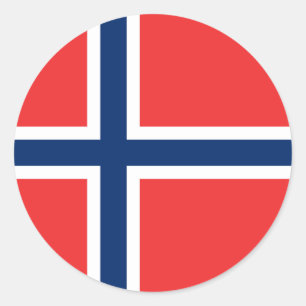Norwegian Flag, Flag of Norway Classic Round Sticker