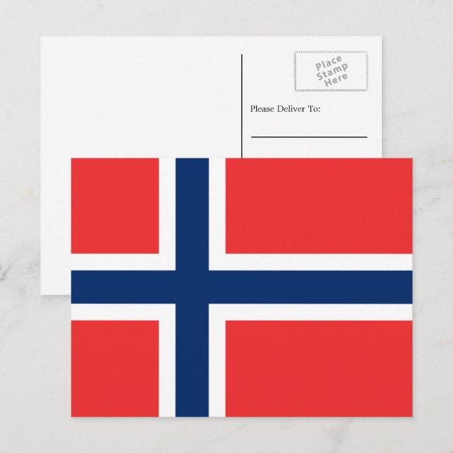 Norwegian Flag, Flag of Norway Postcard (Front/Back)