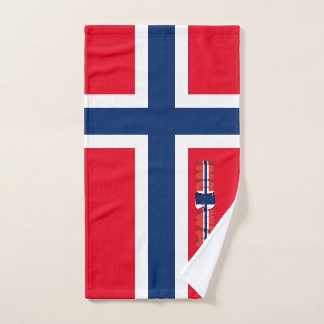 Norwegian flag hand towel (Hand Towel)