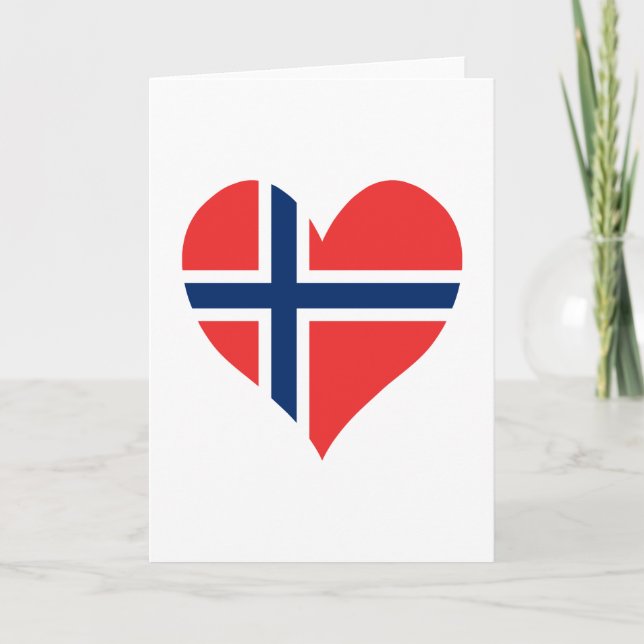 Norwegian Flag Heart Card (Front)