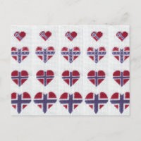 Norwegian Flag Heart Cross Stitch Nordic Norway