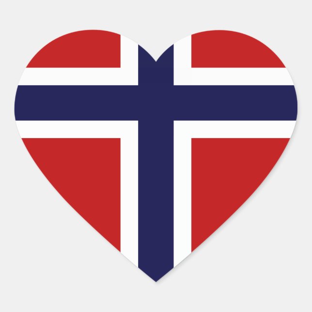 Norwegian Flag - Kongeriket Norge - Norsk Flagg Heart Sticker (Front)