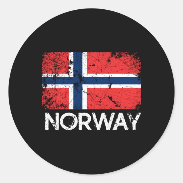 Norwegian Flag Made In Norway Classic Round Sticker (Front)