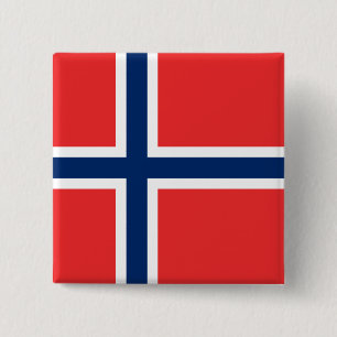 Norwegian Flag (Norway) 15 Cm Square Badge