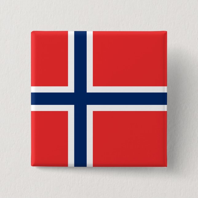 Norwegian Flag (Norway) 15 Cm Square Badge (Front)