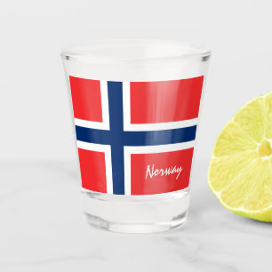 Norwegian Flag & Norway country patriot / sports Shot Glass