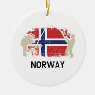 Norwegian Flag Norway Flag Ceramic Tree Decoration