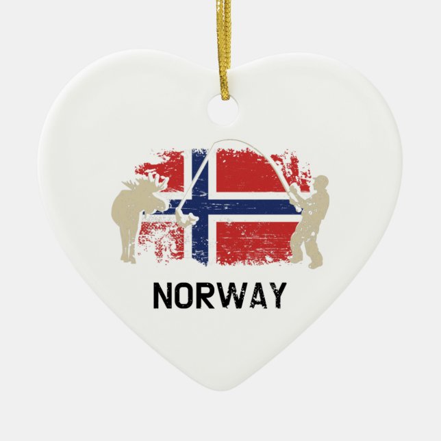 Norwegian Flag Norway Flag Ceramic Tree Decoration (Front)