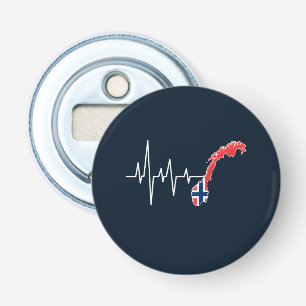 Norwegian Flag Norway Flag Norge Heartbeat Bottle Opener