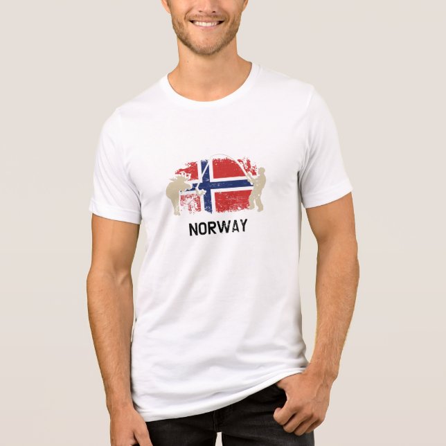 Norwegian Flag Norway Flag Tri-Blend Shirt (Front)
