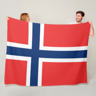 Norwegian Flag (Norway) Fleece Blanket