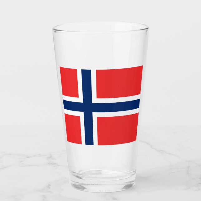 Norwegian Flag (Norway) Glass (Front)