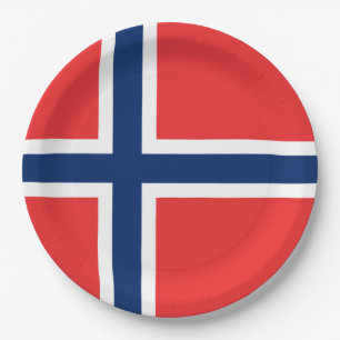 Norwegian Flag (Norway) Paper Plate