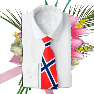 Norwegian Flag & Norway travel, holiday/sport fans Tie