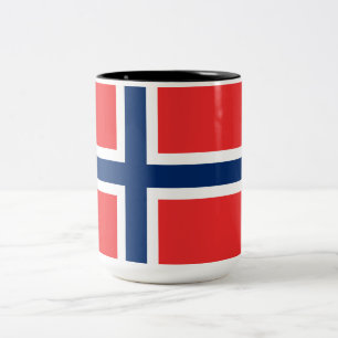 Norwegian Flag (Norway) Two-Tone Coffee Mug