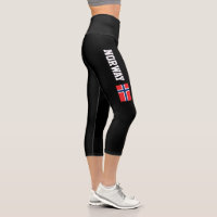 Norwegian flag of Norway high sport Capri leggings