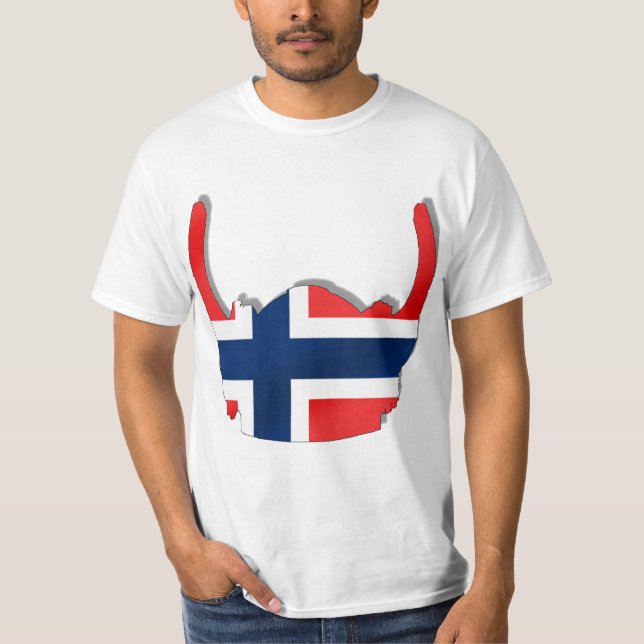 Norwegian flag of Norway viking helmet T-Shirt (Front)
