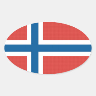 Norwegian Flag Oval Sticker