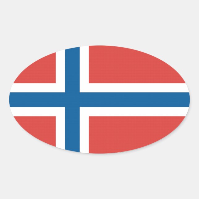 Norwegian Flag Oval Sticker (Front)