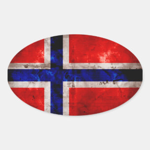 Norwegian Flag Oval Sticker