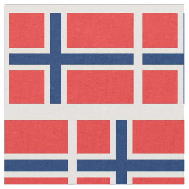Norwegian flag pattern custom fabric DIY textile (Close Up)