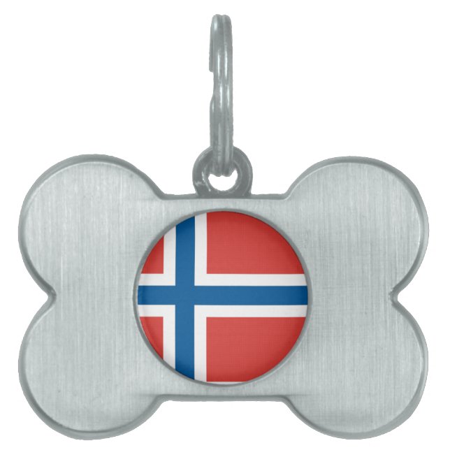 Norwegian Flag Pet Name Tag (Front)
