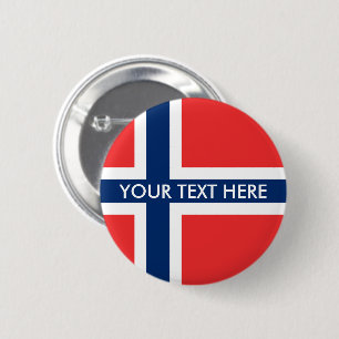 Norwegian flag pinback buttons