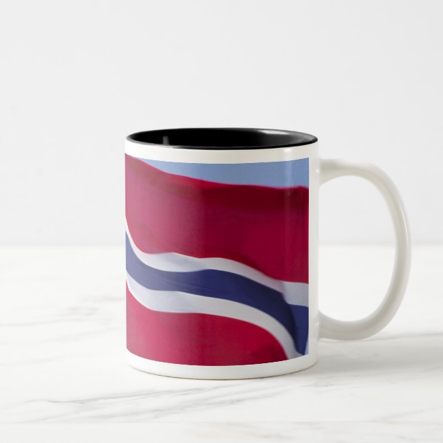 Norwegian flag RF) Two-Tone Coffee Mug (Right)