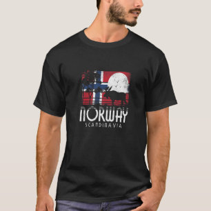 Norwegian Flag Scandinavia Noreg Scandinavian Retr T-Shirt