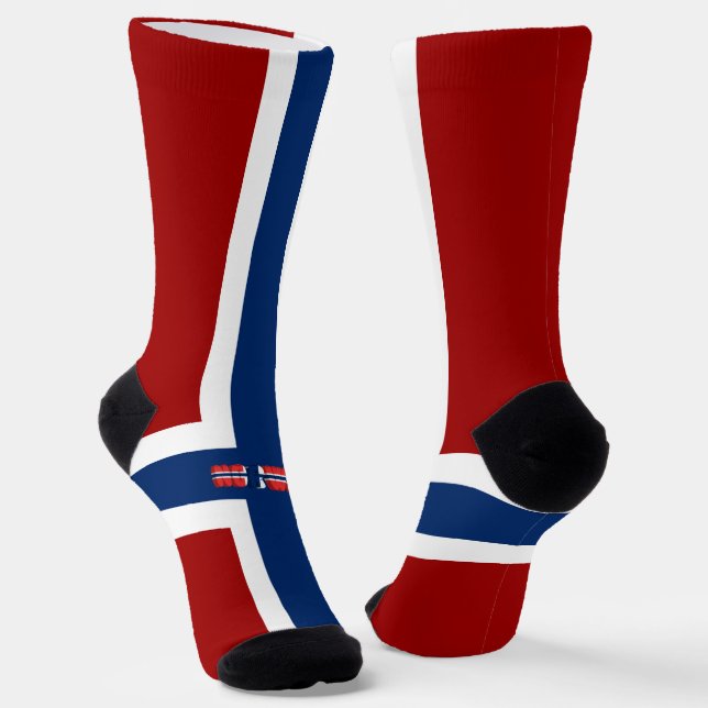 Norwegian flag socks (Angled)