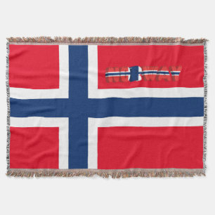 Norwegian flag throw blanket