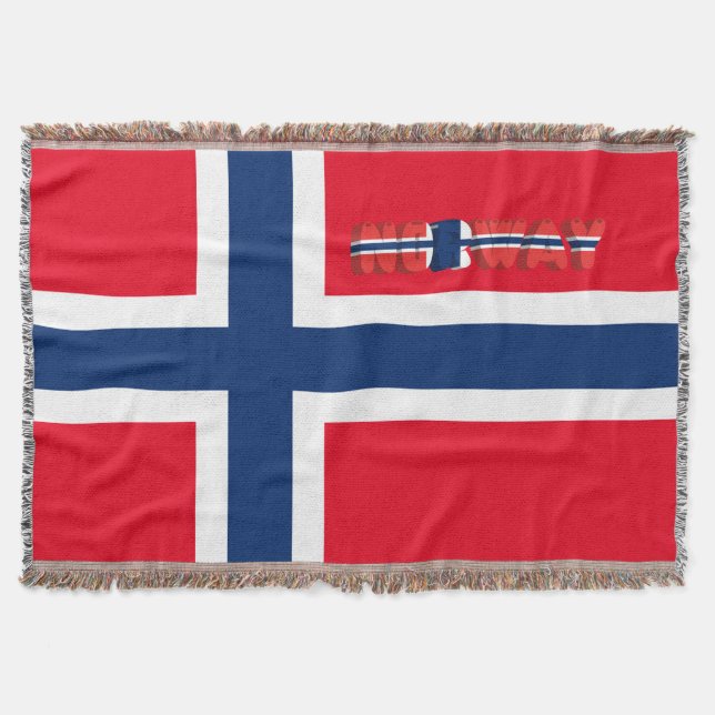 Norwegian flag throw blanket (Front)