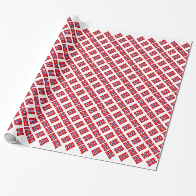 Norwegian Flag Wrapping Paper (Unrolled)
