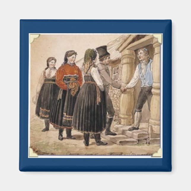 Norwegian Folk Costumes from Telemark Region Magnet (Front)