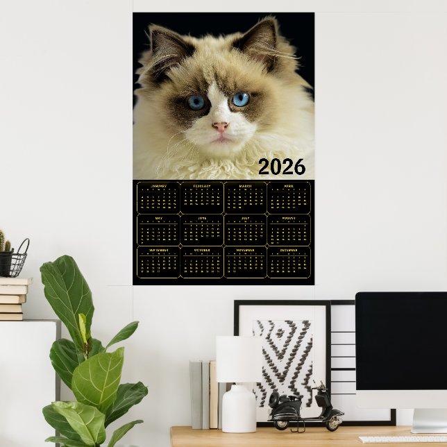Norwegian Forest Cat – 2026 Wall Calendar Design Poster (Home Office)