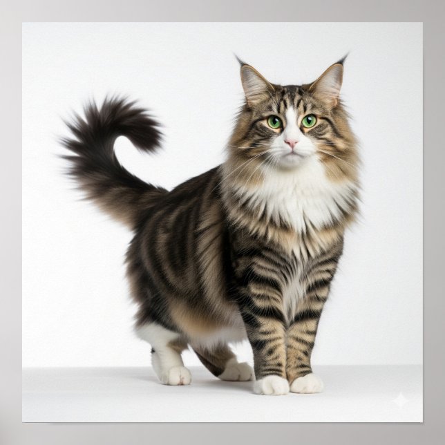 Norwegian Forest Cat Art Poster (Front)