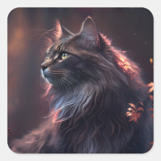 Norwegian Forest Cat Art Sticker