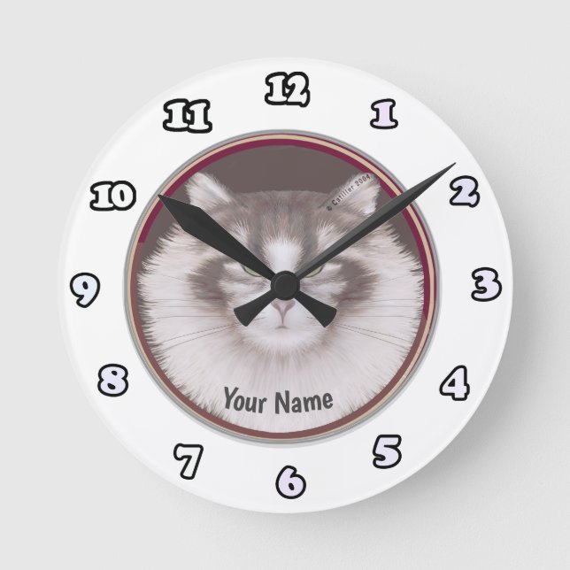 Norwegian Forest Cat   clock (Front)