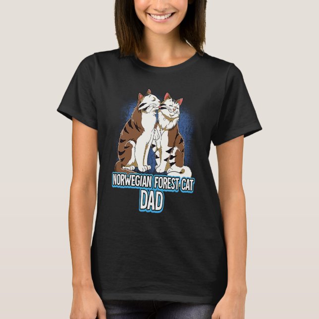 Norwegian Forest Cat Dad T-Shirt (Front)