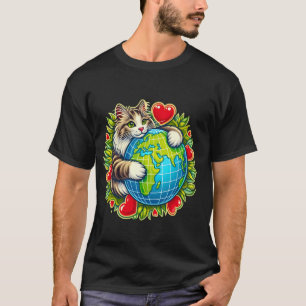 Norwegian Forest Cat Earth Day Hug Love Owner Plan T-Shirt