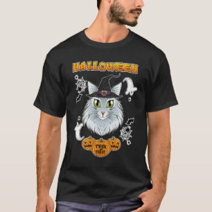 Norwegian Forest Cat I Happy Halloween T-Shirt