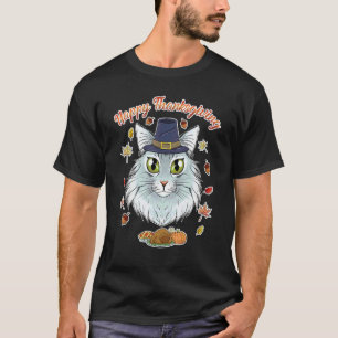 Norwegian Forest Cat I Happy Thanksgiving T-Shirt