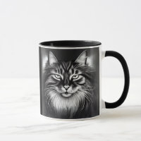 Norwegian Forest Cat in Black and White