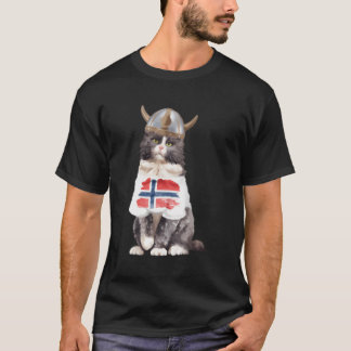 Norwegian Forest Cat Norway Flag T-Shirt
