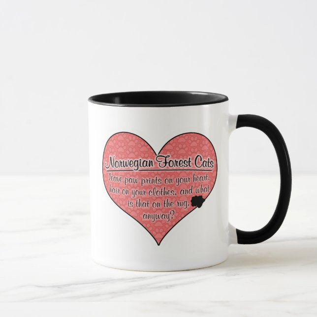 Norwegian Forest Cat Paw Prints Humour Mug (Right)