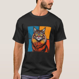 Norwegian Forest Cat Pop Art Funny for Cat Owners T-Shirt