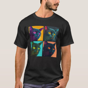 Norwegian Forest Cat Pop Illustration Colourful 3 T-Shirt