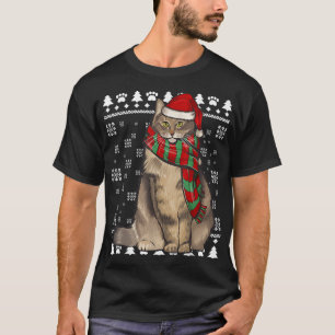 Norwegian Forest Cat Santa Hat Xmas Ugly Christmas T-Shirt