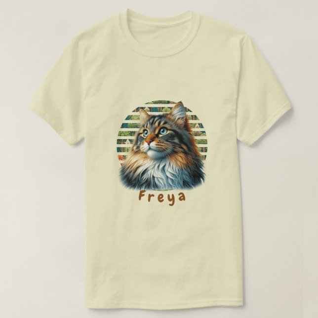 Norwegian Forest Cat T-Shirt (Design Front)